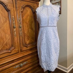 Bardot Light Blue Mist Lace Sheath Dress Size 8